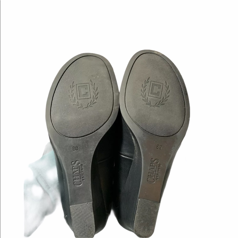 Chaps womens black wedge heels size 8B - Picture 3 of 6